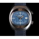 A Memostar gentleman's alarm stainless steel wristwatch, c.1970, manual 17 jewel lever movement,