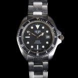 A Heuer gentleman's professional stainless steel diver's wristwatch, c.1980, quartz movement,