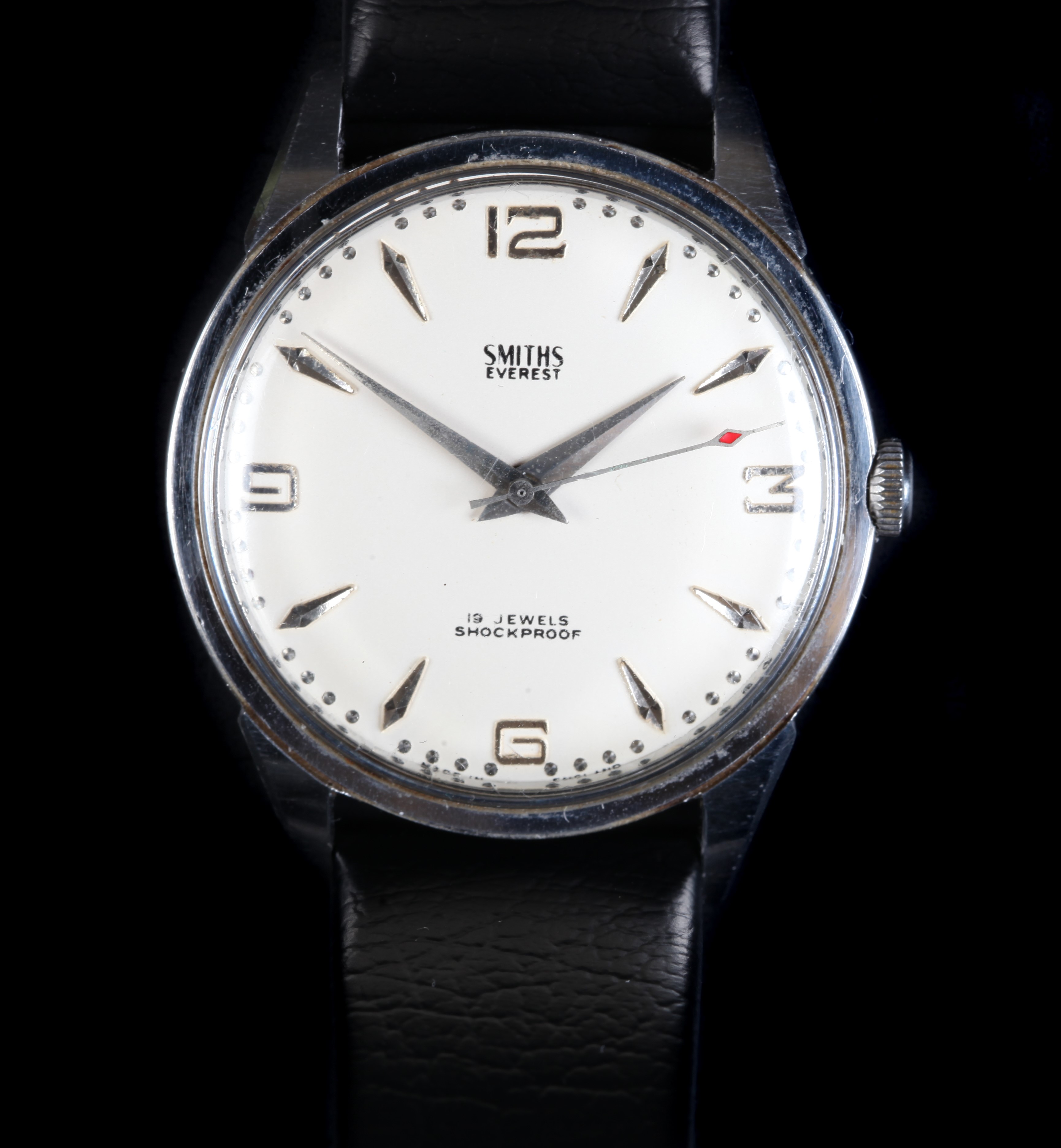 A Smiths gentleman's stainless steel Everest wristwatch c.1964, manual 19 jewel lever movement,