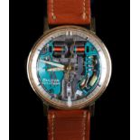 A Bulova gentleman's Spaceview Accutron rolled gold wristwatch c.1970s exposed battery tuning fork