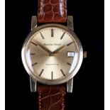 A Bueche-Girod gentleman's 9ct gold wristwatch c.1982 Swiss quartz movement No 947111, gilt sunburst