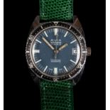 An Avia gentleman's Marino chromed wristwatch, c.1970, automatic 17 jewel lever movement, blue dial,