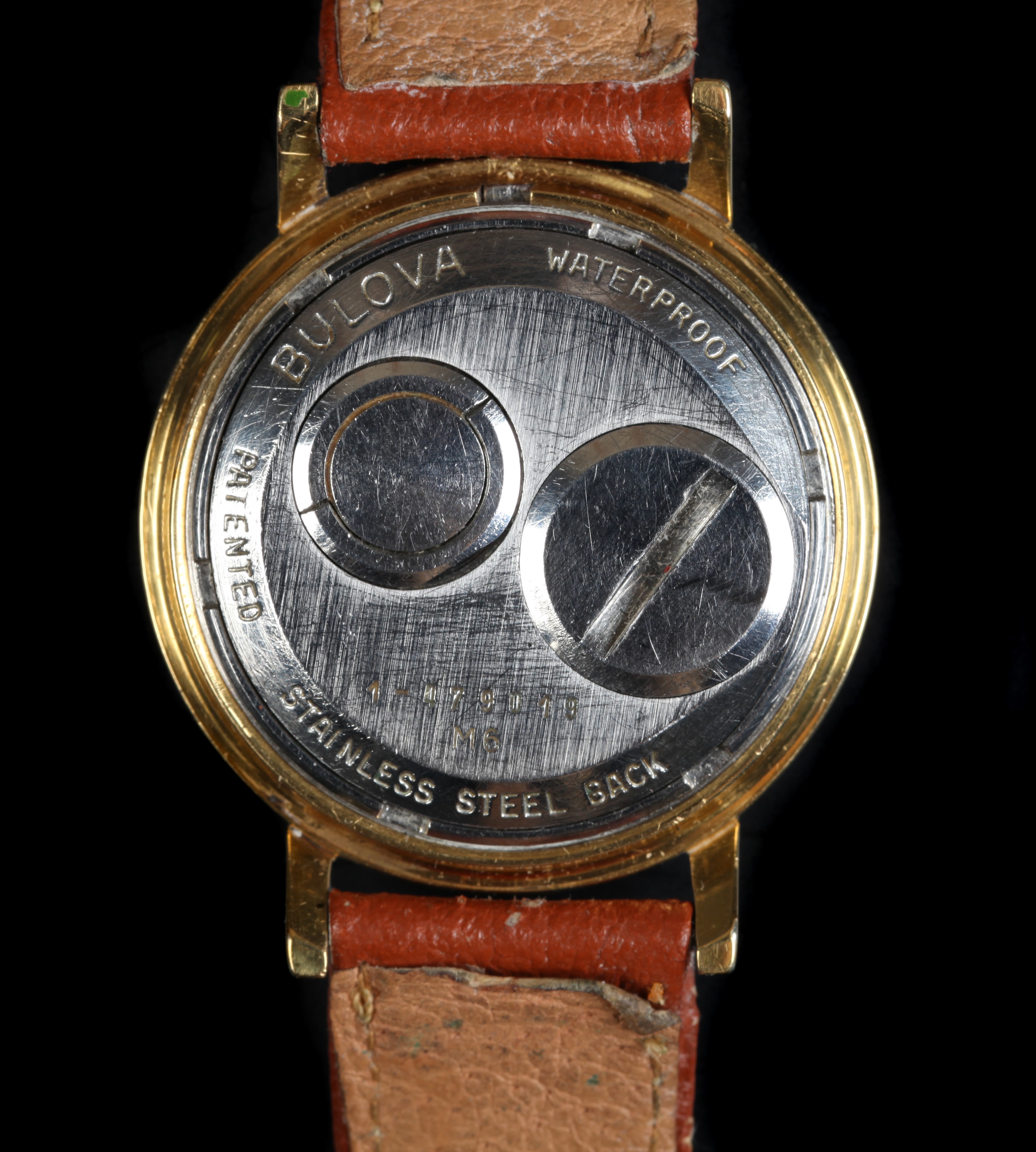 A Bulova gentleman's Spaceview Accutron rolled gold wristwatch c.1970s exposed battery tuning fork - Image 2 of 2