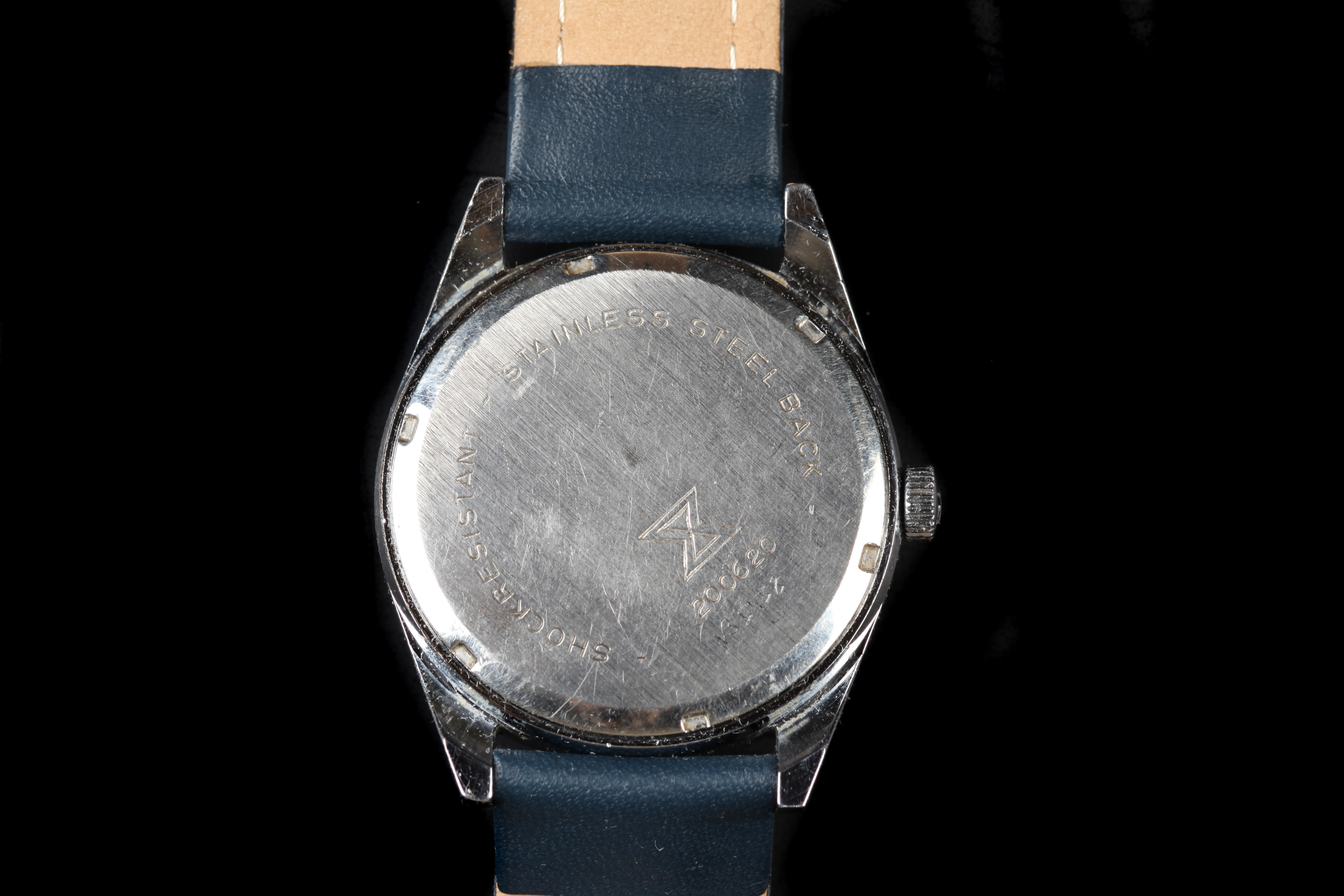 An Edox gentleman's stainless steel wristwatch, c.1970, manual jewel lever movement, metallic blue - Image 2 of 2