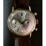 An Avia gentleman's chronograph rolled gold wristwatch c.1970 manual 17 jewel lever movement,