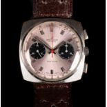 Breitling gentleman's Top Time chronograph wristwatch, c.1970, signed chromed sunburst case No