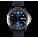 An Halios gentleman's Seaforth bronze wristwatch, automatic jewel lever movement, metallic blue