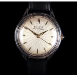 A Bulova gentleman's rolled gold wristwatch, c.1950, manual lever movement, textured gilt sunburst