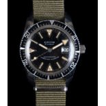 An Orvin gentleman's stainless steel diver's wristwatch c.1960, manual 17 jewel lever movement,