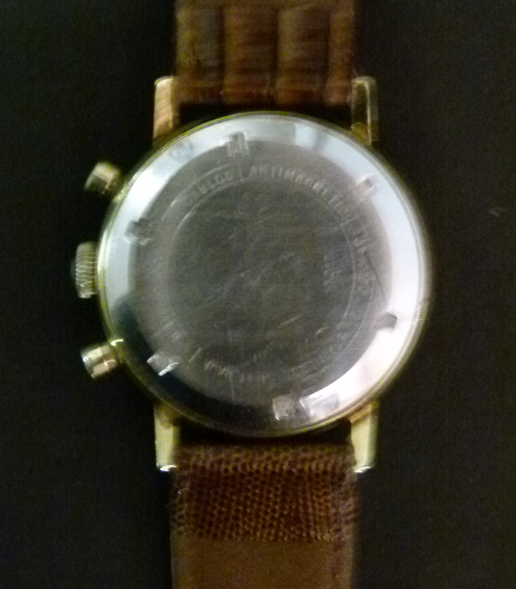 An Avia gentleman's chronograph rolled gold wristwatch c.1970 manual 17 jewel lever movement, - Image 2 of 2