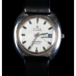 A Cyma gentleman's stainless steel Conquistador wristwatch c.1970s automatic jewel lever movement,