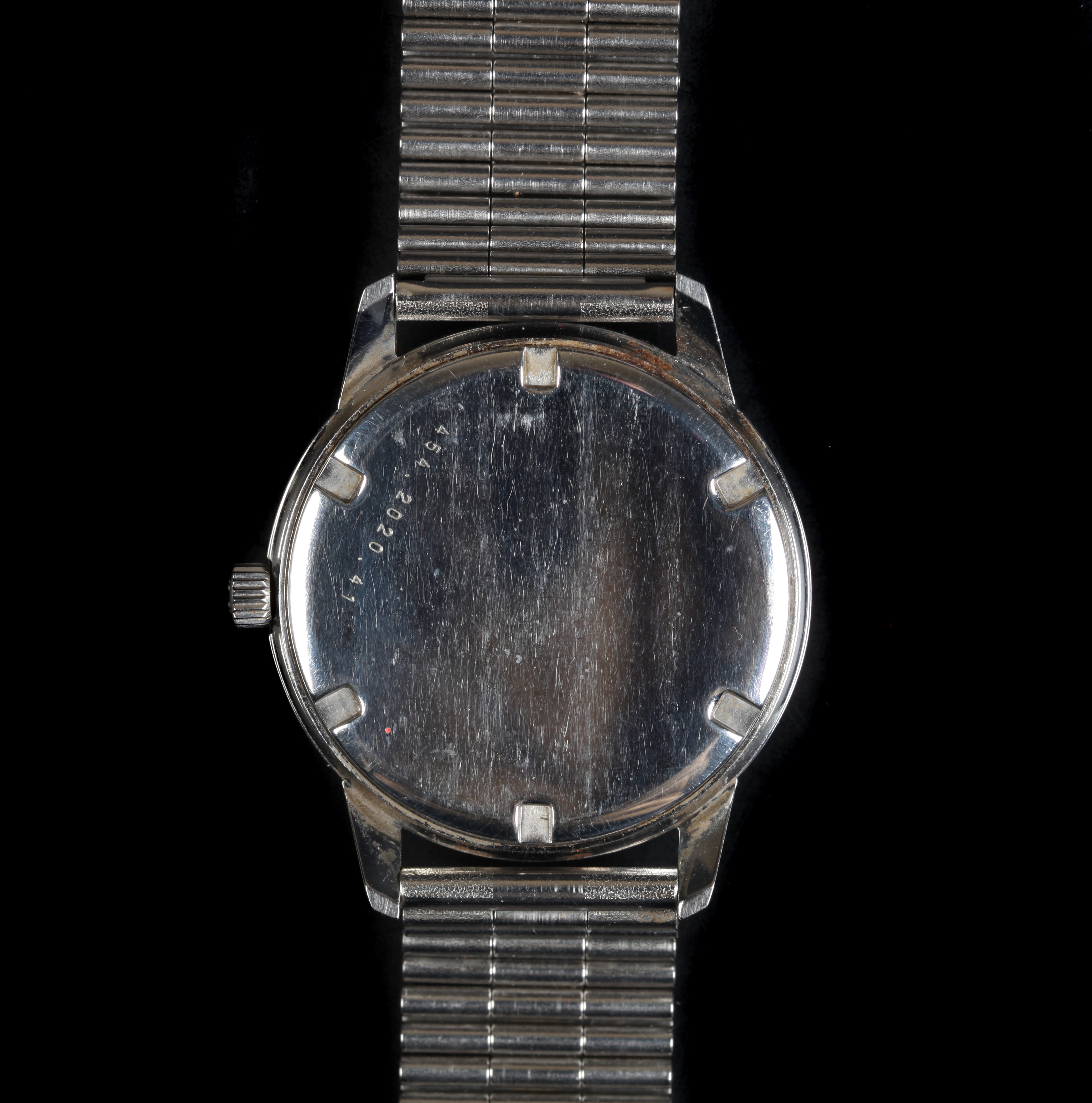 An Eterna gentleman's stainless steel wristwatch, c.1970, manual jewel lever movement, satin - Image 2 of 2