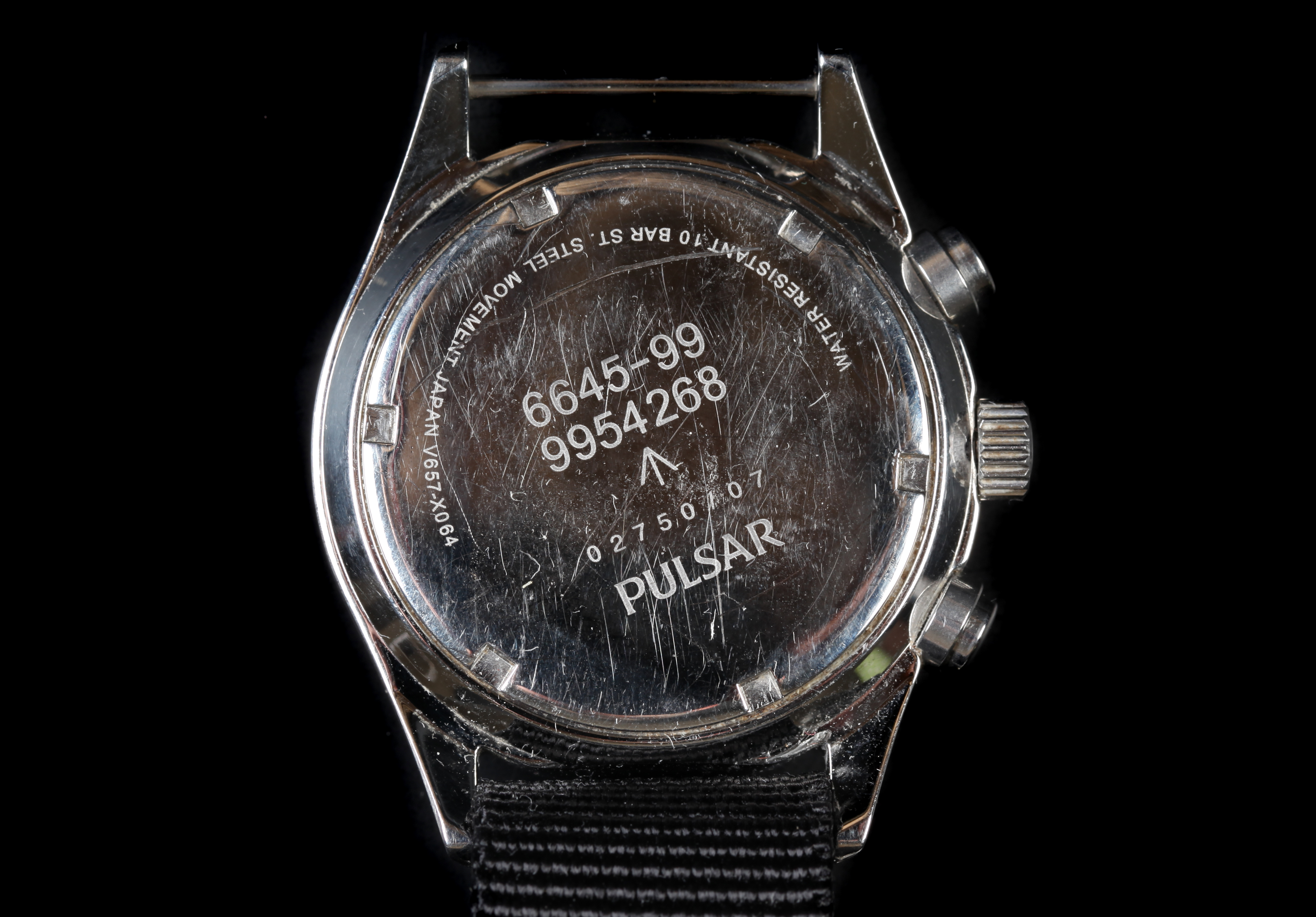 A Pulsar gentleman's military issue chronograph stainless steel wristwatch, c.2007, quartz movement, - Image 2 of 2