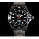 An Ollech & Wajs gentleman's stainless steel diver's watch, automatic jewel lever movement, black