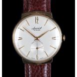 An Accurist gentleman's rolled gold wristwatch c.1960 manual 21 jewel lever movement champagne dial,