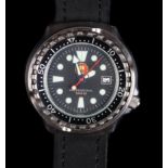 An OMS gentleman's professional diver's stainless steel wristwatch c.1990, quartz movement, black