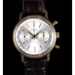 An Avia gentleman's chronograph rolled gold wristwatch c.1975 manual 17 jewel lever movement,