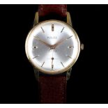 A Majex gentleman's gold plated wristwatch, c.1970, manual 21 jewel lever movement, silvered