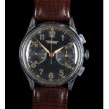 A Leonidas gentleman's Chronographe stainless steel wristwatch c.1945,