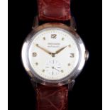 A Movado gentleman's gold capped and stainless steel wristwatch c.1960, automatic bumper movement,
