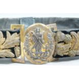 A Victorian Officers Queen's Own Cameron Highlander's belt and buckle with dirk frog, Edinburgh 1895