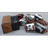 A Voitlander Vito B SLR camera A Viotlander Vitoret SLR camera Kodak Retinette 1A SLR camera Balda