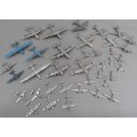 Dinky Meccano die cast aeroplanes to include Spitfire, Hurricane, light racer (2), Tempest II (3),