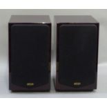A pair of Quad 12L bookcase speakers, with lacquered case