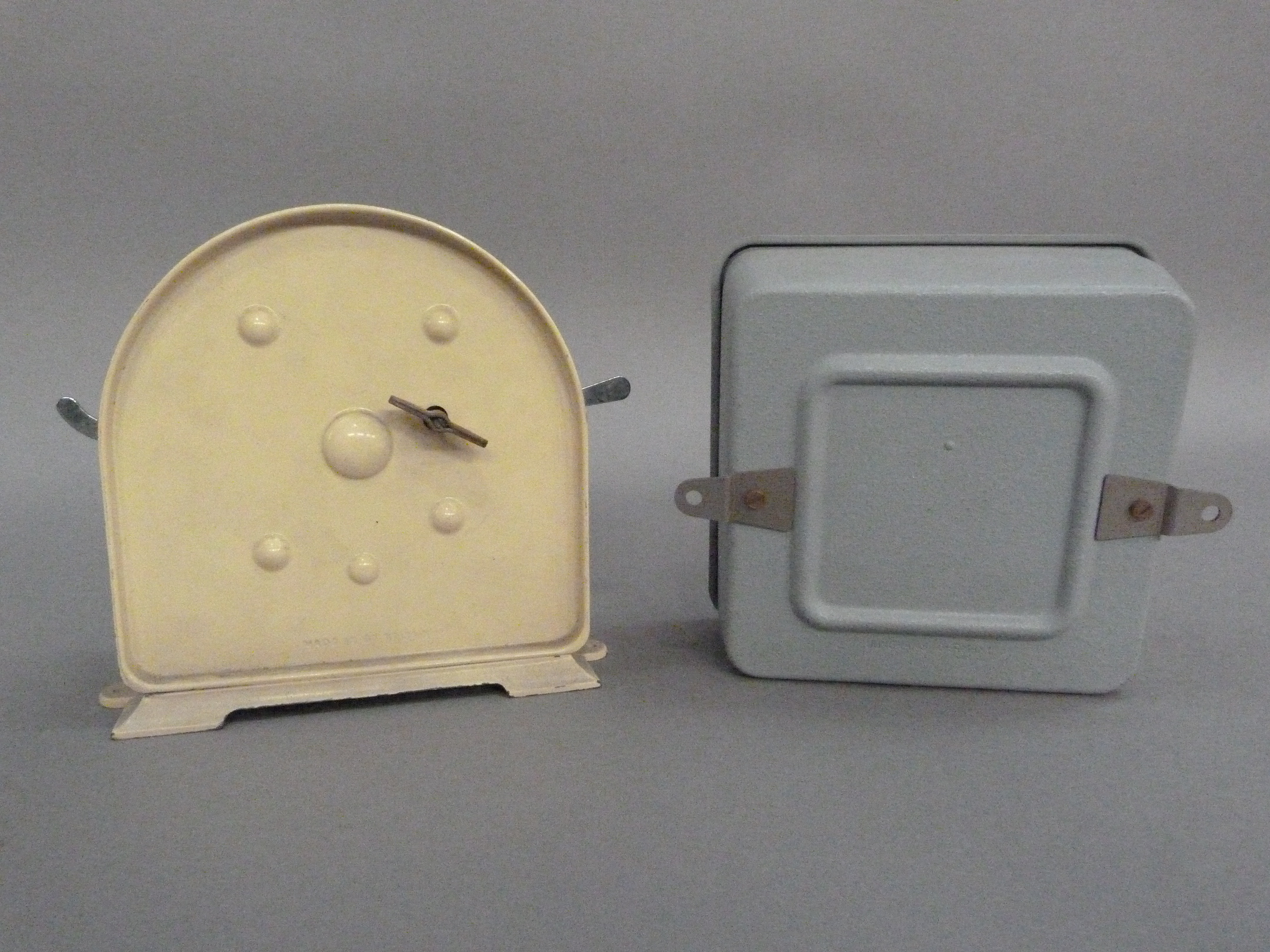 A Smiths Fishing Clock Systems cream metal clock with seconds timer, together with a Junghans - Image 2 of 2