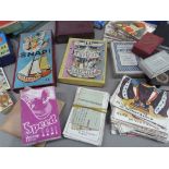 A quantity of vintage card games to include Speed, Animal Families, Lexicon, Card Dominoes, Jacque's