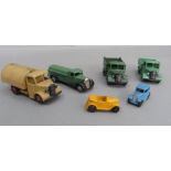 Dinky Meccano die cast tipper truck, tipper truck with winder mechanism, beige Bedford refuse