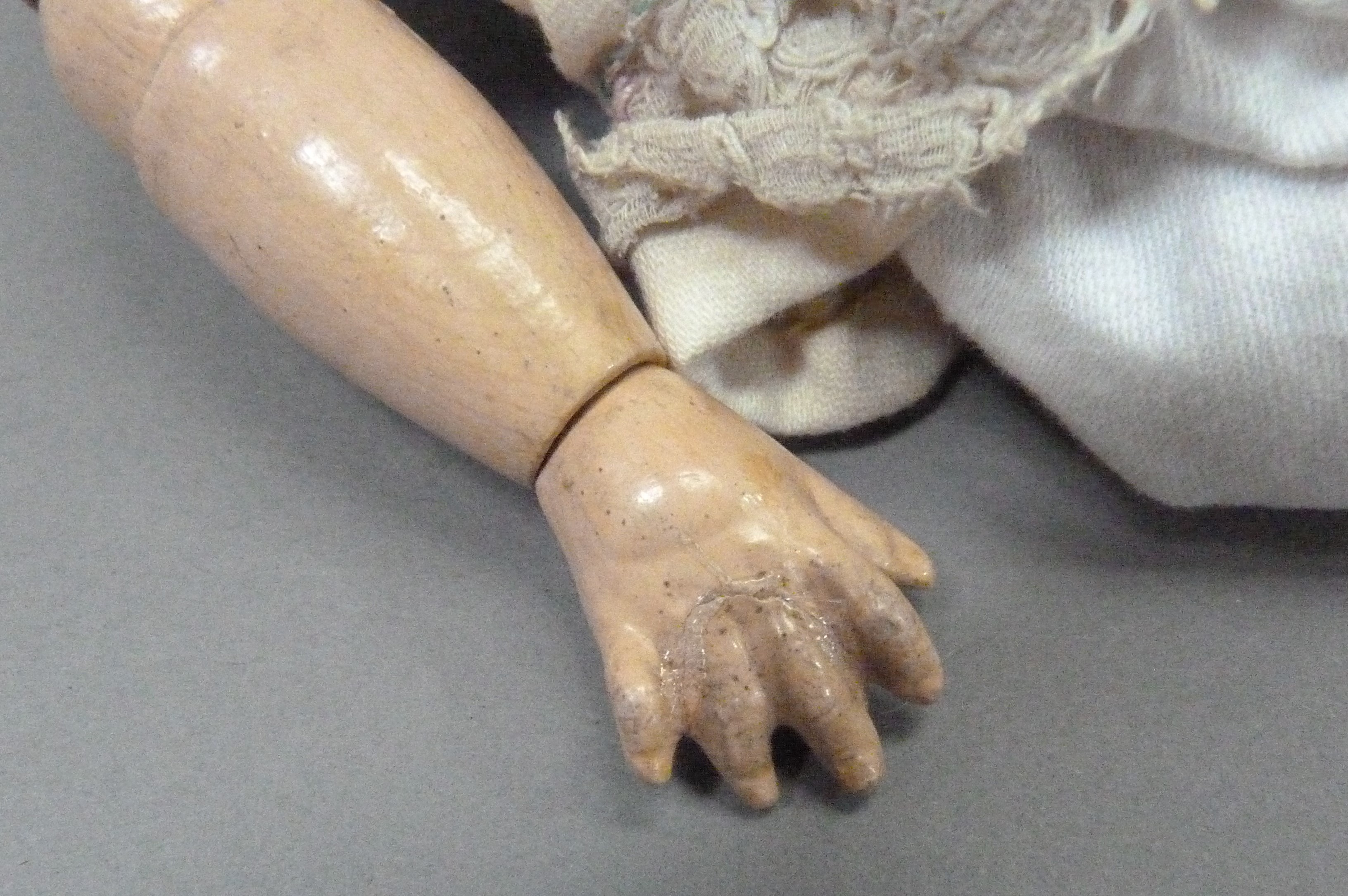 An Armand Marseille bisque headed doll having brown eyes, open mouth with four teeth, painted - Image 3 of 4