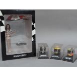 Minichamps figurine Yamaha Grid Girl MotoGP Valencia 2005, boxed, together with three Valentino