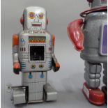 SY Toys (Yoneya) Japan clockwork tin plate robot, c.1960s, with sparking action (no plastic window