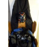 A Vemar motorcycle helmet, pair of motorcycle boots size 9, pair of gloves, Belstaff waterproof