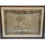 A map of Persia , Turkey, Asia and Arabia After Brion, double page, later hand tinted with pasted