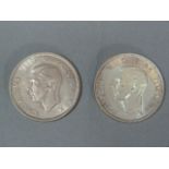 Two George VI half crowns 1939 and 1940