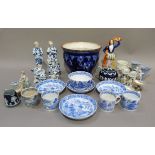 Various figures including a Staffordshire figure of a Scotsman, tea pot and milk jug, ornamental