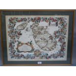 Map of Malta, After Georgio Corner, Venice, 45cm x 61cm, on handmade paper, later hand tinted