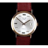 A Talis gentleman's rolled gold wristwatch, c.1970, 21 jewel lever movement, silvered sunburst dial,