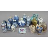 A collection of modern Chinese snuff bottles (19) and a small plaque