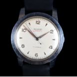 A Richard gentleman's stainless steel wristwatch c.1950 automatic 17 jewel lever movement, cream
