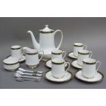 A Royal Albert Elgin pattern coffee service comprising, coffee pot, sugar, cream and six cups and