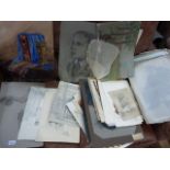 A quantity of watercolours and pencil sketches including, still lifes, landscapes, etc (quantity)
