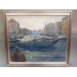 Grand Canal, Venice, oil painting, indistinctly signed, 20th century, 46cm x 56cm