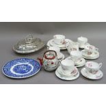 A Coalport June Time part tea service; together with a silver plated oval entreé dish and cover