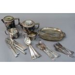 An Art Deco silver plated four piece tea service of circular outline by Heatmaster Easi Nest