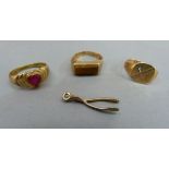 A small quantity of gold and gold plated jewellery