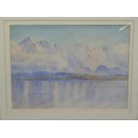 Felicia Lewin Wakeford - Alpine watercolour, 18.5cm x 25cm, unframed, together with another alpine