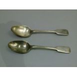 A pair of Irish Victorian table spoons by P W Dublin 1845, approximate weight 4oz 10DWTS